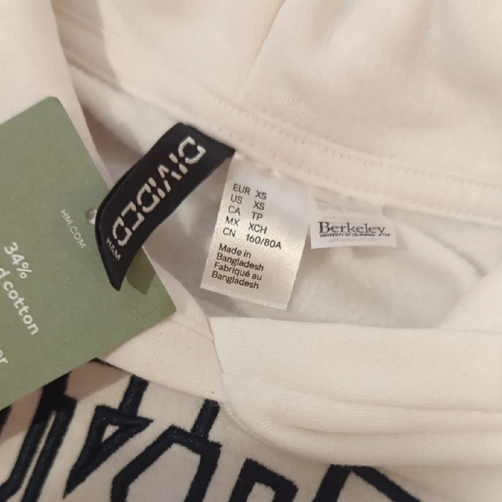 H&M White Berkeley Collegiate Hoodie - Picture 2 of 7